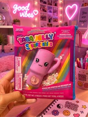 Squeezables Pink Squishy Mug Toy - Reusable Pouch
